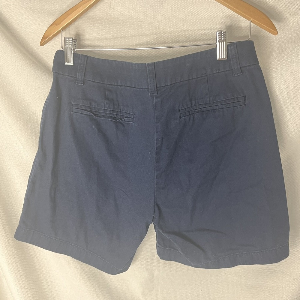 J Crew Shorts Womens 4 Navy Chino Mid Rise Cotton Casual Summer Preppy NEW - Picture 3 of 5